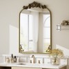 BEAUTYPEAK Vanity Wall Mirror Decorative Vintage Arch Bathroom Mirror with Designed Bottom - 3 of 4