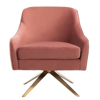 Leyla Channeled Velvet Accent Chair Dusty Rose - Safavieh