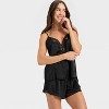 Women's Lace Trim Satin Pajama Shorts - Auden™ - 3 of 4