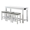 NicBex Round Dining Table Set for 3 Counter Height Dining Set with Drawer Built-in USB Ports Outlets and 3 Stools for Kitchen - 4 of 4