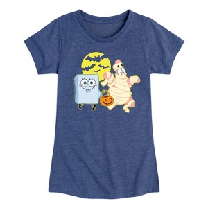 Girls' - SpongeBob SquarePants - Patrick Trick Or Treating Fitted Short Sleeve Graphic T-Shirt - 1 of 4