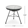 17.75'' Round Rattan Side Table with Tempered Glass Top,Modern Outdoor Accent Table for Balcony or Patio-Cuddlewood - 4 of 4