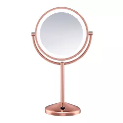 Conair LED Makeup Mirror - 1x & 10x Magnification - Rose gold