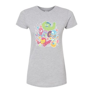 Women's - Marvel - Avengers Easter Stickers Fitted Graphic T-Shirt - 1 of 3