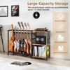 MOEPISY Record Player Stand with Guitar Stand, Guitar Holder 7 Space for Multiple Guitars, Brown - 3 of 4