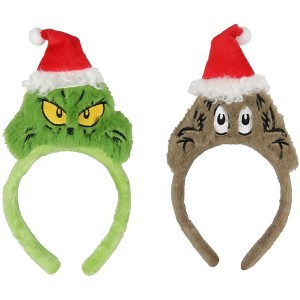 Dr. Seuss How GRINCH Stole Christmas Santa Grinch and Max Character Headband 2 Pack For Women and Girls Multicoloured - 1 of 4