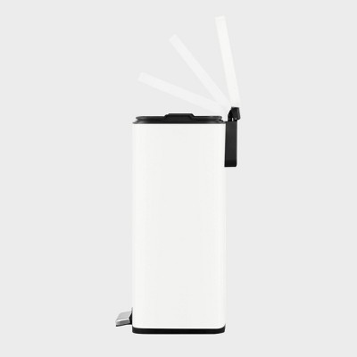 Madison Matte White Stainless Steel 50L Step Trash Can