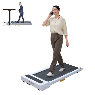 VisioGear Walking Pad with Spacious Running Area, Ideal for Home Fitness, White & Black, 47.2"*20.9"*4.9"