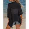 Clearlove Womens 2025 Short Sleeve Crochet Summer Cardigan Cropped Sweater Lightweight Shrug Cardigan - 4 of 4