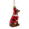 Kurt S. Adler 3.5 Inch Dog In Santa Suit Christmas Best Friend Tree Ornaments - 2 of 3