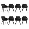 Farmhouse Faux Leather Dining Chairs Set of 8,Modern Design Upholstered Dining Chair for Kitchen,Dinging Room,Living Room,Indoor Furniture-Tanpinhause - 2 of 4
