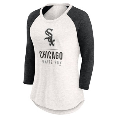 MLB Chicago White Sox Women's White 3/4 Sleeve Fashion T-Shirt