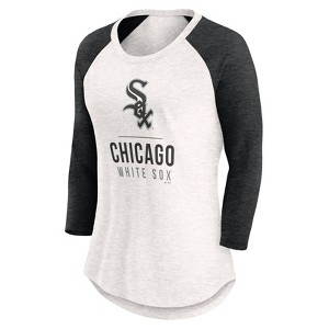 MLB Chicago White Sox Women's White 3/4 Sleeve Fashion T-Shirt - 1 of 3