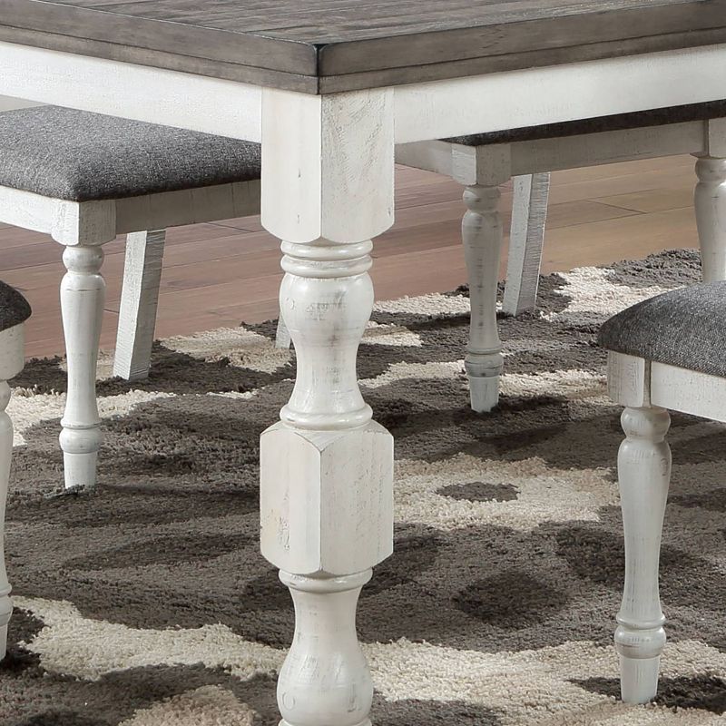 78&#34; Cambrien Rustic Two-Tone Dining Table Antique White/Gray - HOMES: Inside + Out, 4 of 10