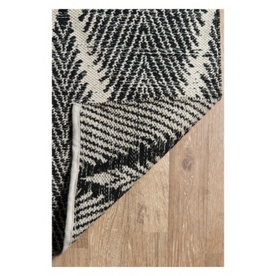 Handmade Black and Gray Diamond Geometric Rectangle Rug 6' x 9'