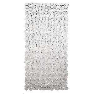 Puddles Bath Mat Clear - Splash Home: Anti Slip, PVC Knitted, Machine Washable, Pebble Design - 1 of 4