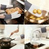 REGALWOVEN Silicone and Cotton Oven Mitts, Heat Resistant and Waterproof Cooking Gloves 2 Pcs Kitchen Mitts - 2 of 4
