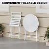 3 Pieces Folding Patio Furniture Sets with Table & 2 Chairs, Heavy-Duty Flat Tube Metal Frame for Balcony Lawn Garden Poolside - 3 of 4
