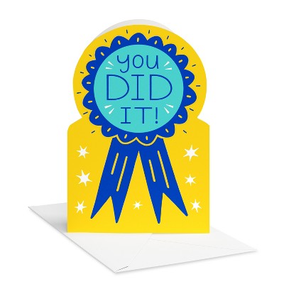 Back to School Card for Students Blue Ribbon
