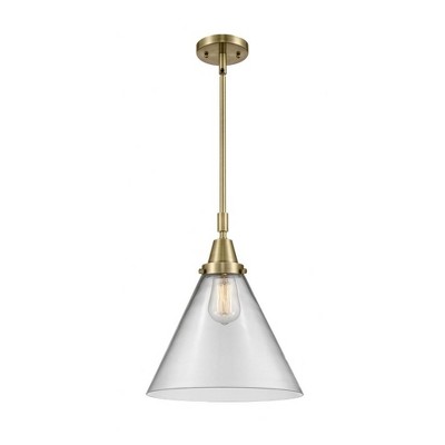 Cone - 1 Light Stem Hung Mini Pendant In Industrial Style-17.13 Inches Tall and 12 Inches Wide