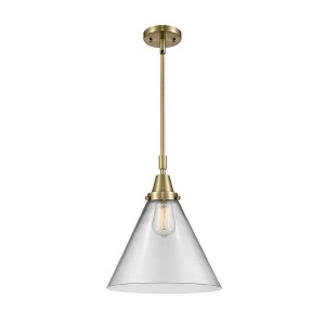 Cone - 1 Light Stem Hung Mini Pendant In Industrial Style-17.13 Inches Tall and 12 Inches Wide - 1 of 1
