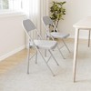 Folding Chairs Set of 2, Foldable Chairs with Metal Frame Hold Up to 350 Pounds, Portable Grey Folding Chairs - 4 of 4