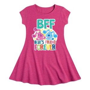 Girls' - Blue's Clues & You! - Blue's Friend Forever Fit & Flair Cap Sleeve Dress - 1 of 2
