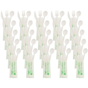 Jaya Disposable Cutlery Place Setting Compostable - Pack of 25 - 1 of 3