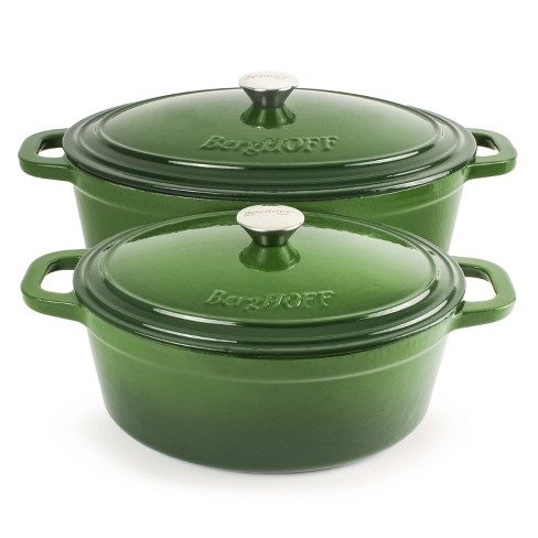 BergHOFF Neo 5 qt Cast Iron Oval Covered Casserole, Green