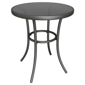 Living Accents Black Round Glass Bistro Table - 1 of 1