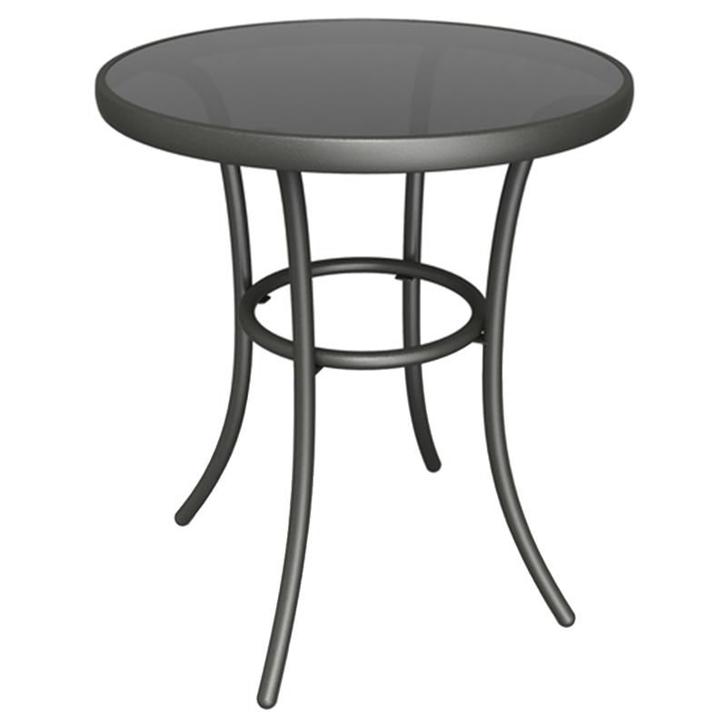 Living Accents Black Round Glass Bistro Table, 1 of 2