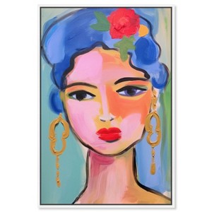 Art Remedy Violeta s Hair with Flowers Beach Life Inspired Wall Art Framed - 1 of 4