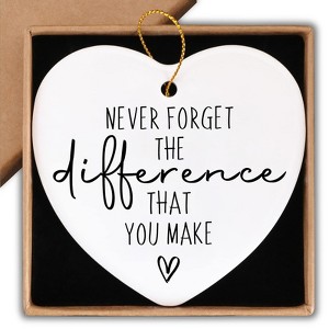 Thank You Gifts Never Forget The Difference That You Make Ceramic Ornament Keepsake Sign Heart Plaque Farewell Appreciation Retirement Gifts - 1 of 4