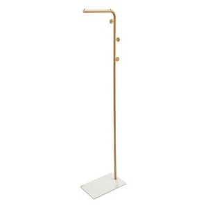 YIYIBYUS Coat Stand Sturdy Metal Clothes Rail - 69in Modern Clothes Rack with Hooks for Clothes, Bags and Shoes - 1 of 4