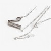 Anna-Kaci Silver Tone Initial Letter Pendant Necklace with Crystal Rhinestone Accents - 4 of 4