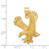 Black Bow Jewelry 14k Yellow Gold Satin & Diamond-Cut Eagle Pendant, 23 x 33mm - 4 of 4