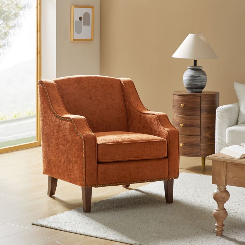 Moirai Contemporary and Classic Armchair with Nailhead Trim | Karat Home-YELLOW, 2 of 11