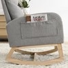 NicBex 1pc Accent Chair with High Backrest Two Side Pocket Lounge Chair Reading Chair Comfy Chair Arm Rocking Chair for Living Room,Grey Teddy - 3 of 4