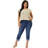 Agnes Orinda Women's Plus Size Floral Ruffle Short Sleeve Chiffon Round Neck Casual Summer Blouses - 3 of 4