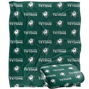 Williston State College Logo Pattern Silky Touch Blanket White 50x60 - 1 of 4
