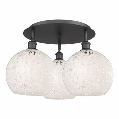 White Mouchette - 3 Light Flush Mount In Modern Style-12.75 Inches Tall and 21.75 Inches Wide