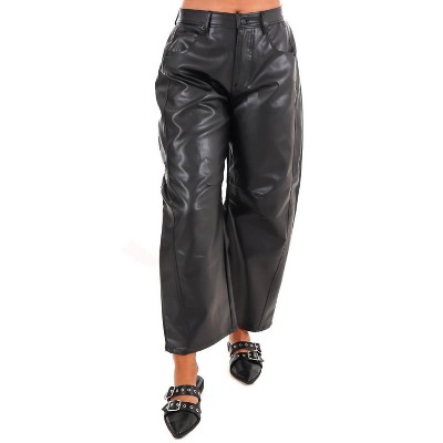Women's Nothing Really Matters Pleather Barrel Pants - MIOU MUSE