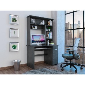 NicBex Hutch Desk Writing Desk with CPU Anel&Keyboard Tray,Home Office Desk for Gaming,Working,Modern Computer Desk Table,Home Workstation - 1 of 4