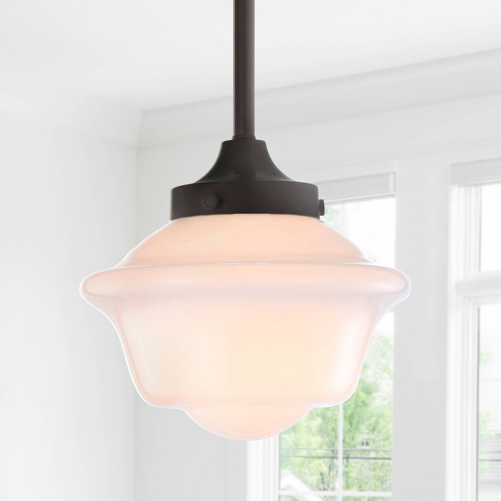 Photos - Chandelier / Lamp 7.25" Adjustable Metal/Glass Kurtz Drop Pendant (Includes Energy Efficient