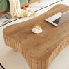 PAGED Lift Top Coffee Table with Fluted Panel Hidden Storage, Wooden Center Table with Curved Safety Corners for Living Room, Office - 3 of 4