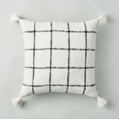 24x24 Vertical Stripe Oversized Throw Pillow Sour Cream/gray - Hearth &  Hand™ With Magnolia : Target