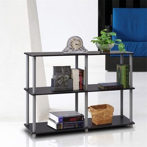 Furinno 3-Tier Double Size Open Bookcase Floor Standing Storage Shelves Display Rack,Beech/White - 1 of 4