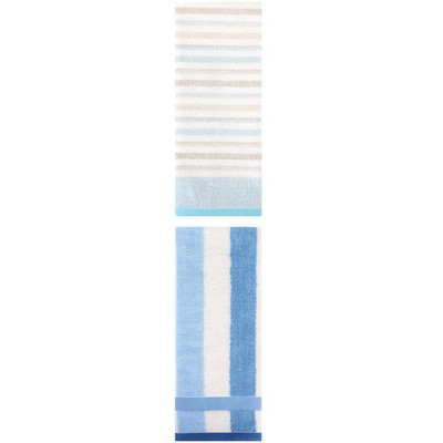 REGALWOVEN Striped Pattern Cotton Bathroom Hand Towels for Home Decor 13" x 29"/13" x 27" 2 Pcs