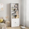 71.4" Tall Bookcases and Bookshelves, Farmhouse Bookshelf, Industrial Large Bookcase with Doors and Open Shelves, 6 Tier Freestanding - 2 of 4