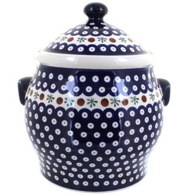 Blue Rose Polish Pottery Nature Cookie Jar